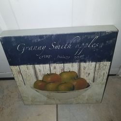 Beautiful Granny Smith apple wooden picture