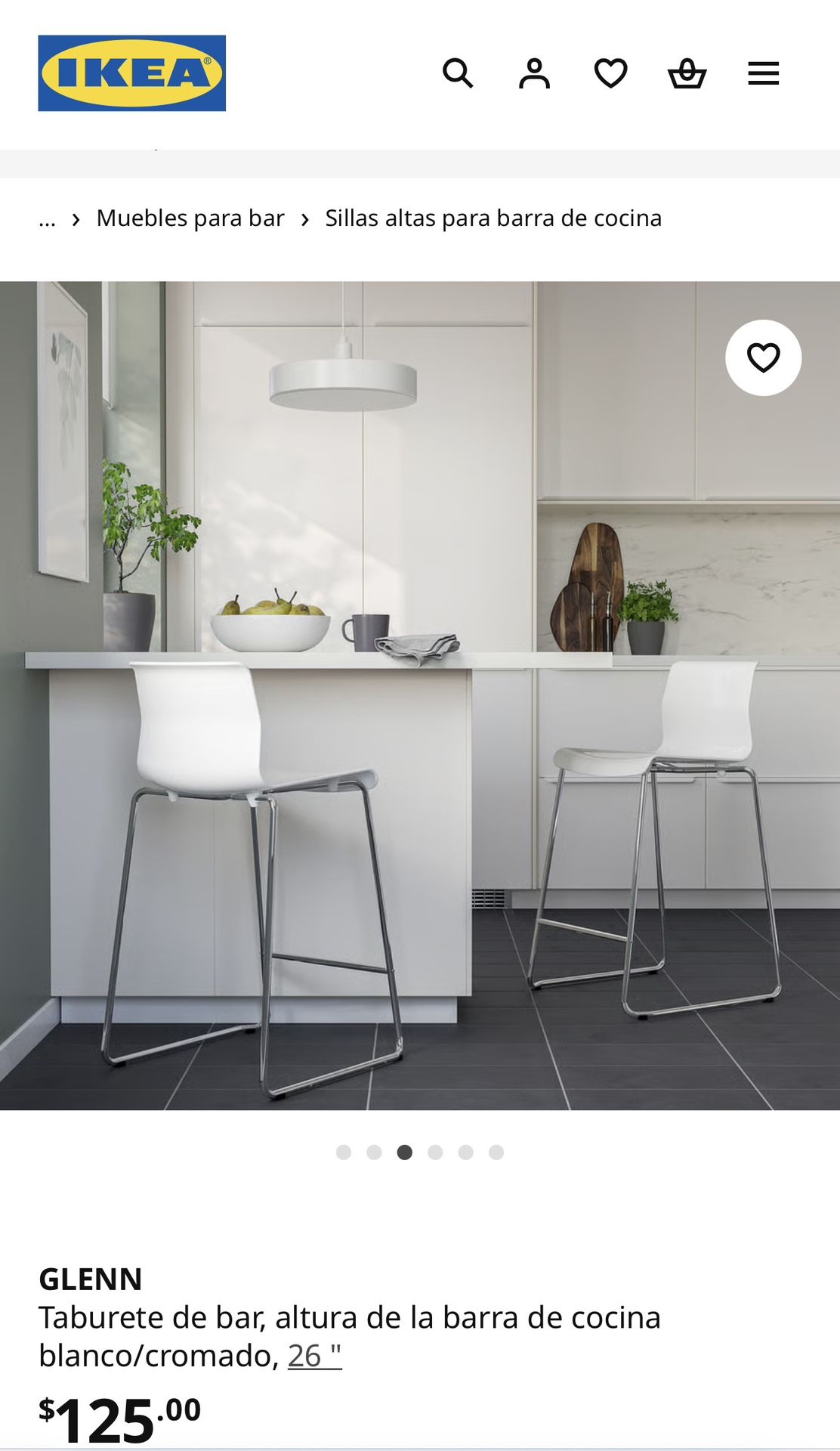3x White Modern Stools 