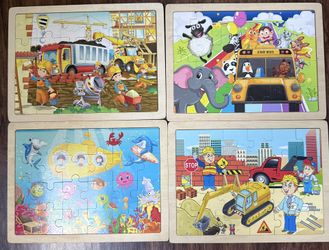 Children's Wooden 24 Piece Puzzle Early Education Educational Toys