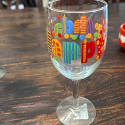 Happy birthday wine Glass