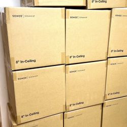 28 total speakers, 14 Pairs!! Also sold 1 pair, 2 pairs, 3 pairs, 4 pairs, and so on.   Sonos 8” In Ceiling Speakers (Pair) New Sealed Include Warrant