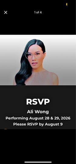 ALI WONG COMEDY SHOW TONIGHT AT YAAMAVA CASINO 8:00pm $150 each great view front stage