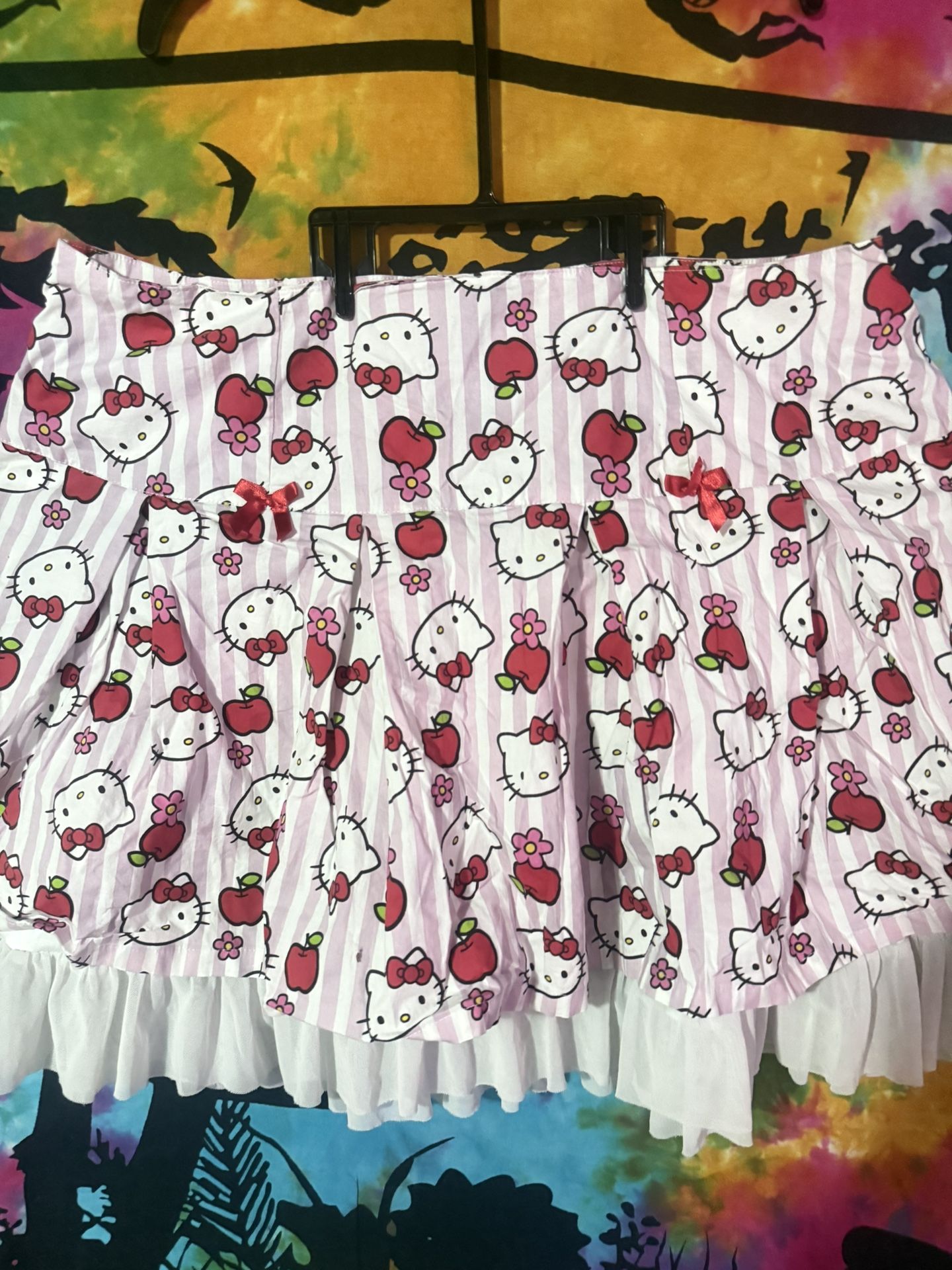 Hello Kitty Apple Striped Pleated Skirt