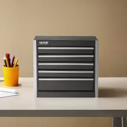  Metal Tool Box, 8.6-inch, Portable Metal Tool Box with 5 Drawers, Small Tool Chest with EVA Liners and PP Feet Pads, Heavy-Duty Steel With Ball Beari