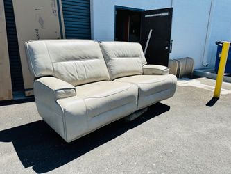 Gently Used Name Brand Dual Leather Recliner Sofa
