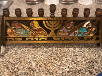 Vintage Rare Maccabi Warrior Menorah’s Solid Brass Chanukkah Z25