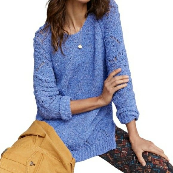 NWT Anthropologie Pilcro Luna Pointelle Tunic Sweater-L