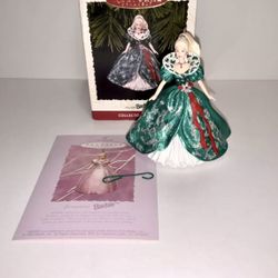 NOS 1995 Hallmark Keepsake Ornament Holiday Barbie Third In Series