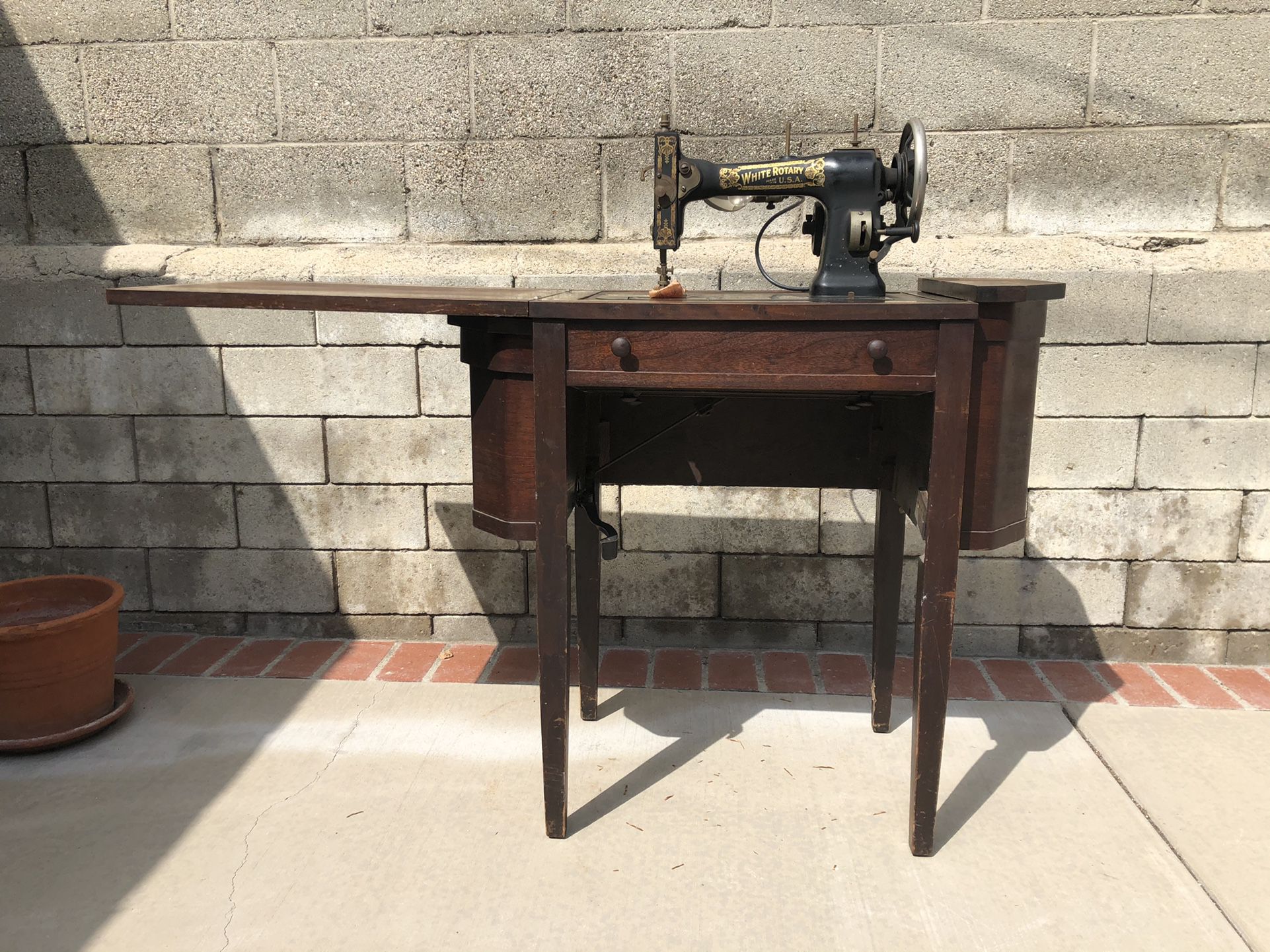 White Family Rotary Sewing Machine Table