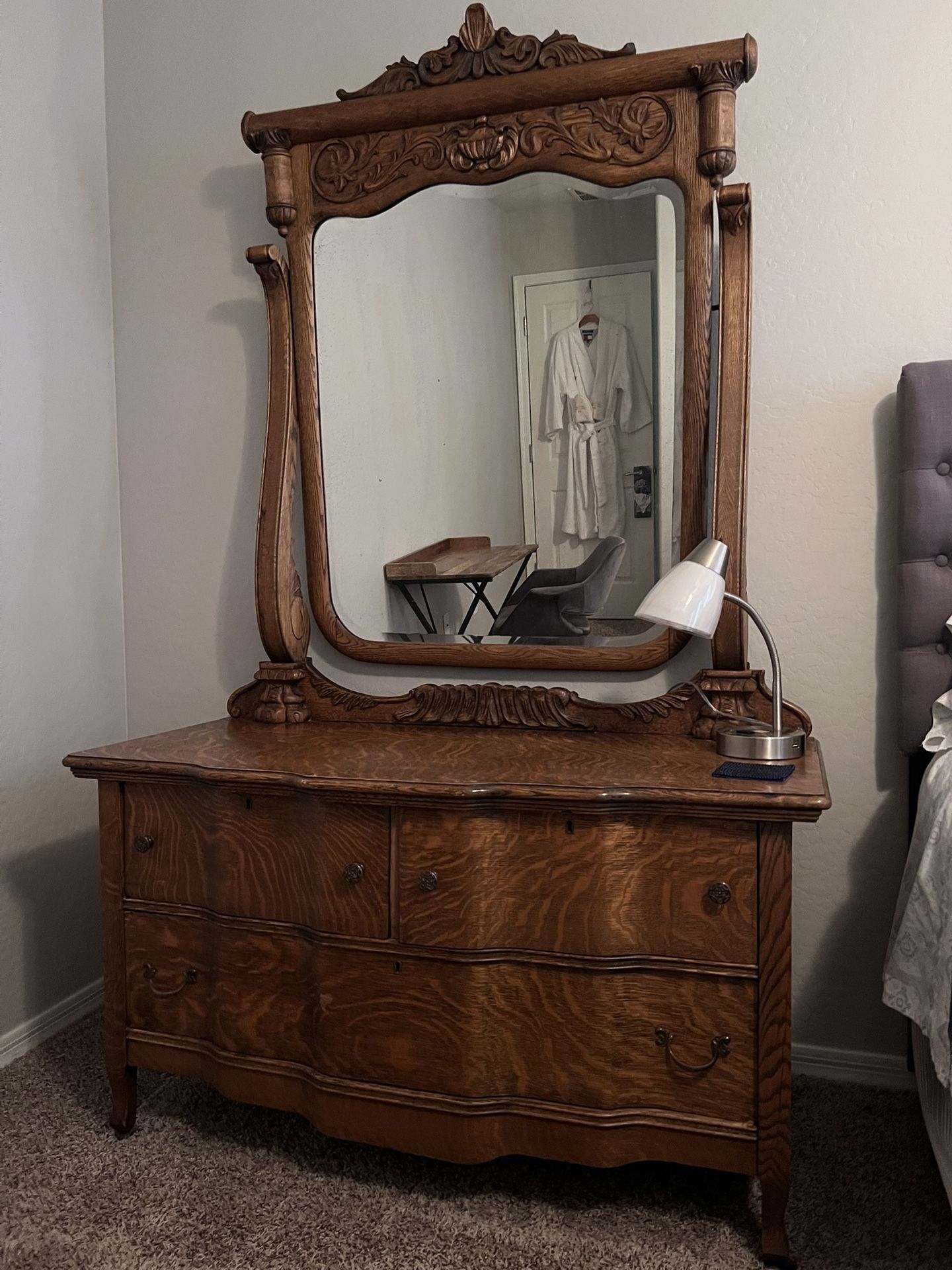 Antique Dresser With Mirror
