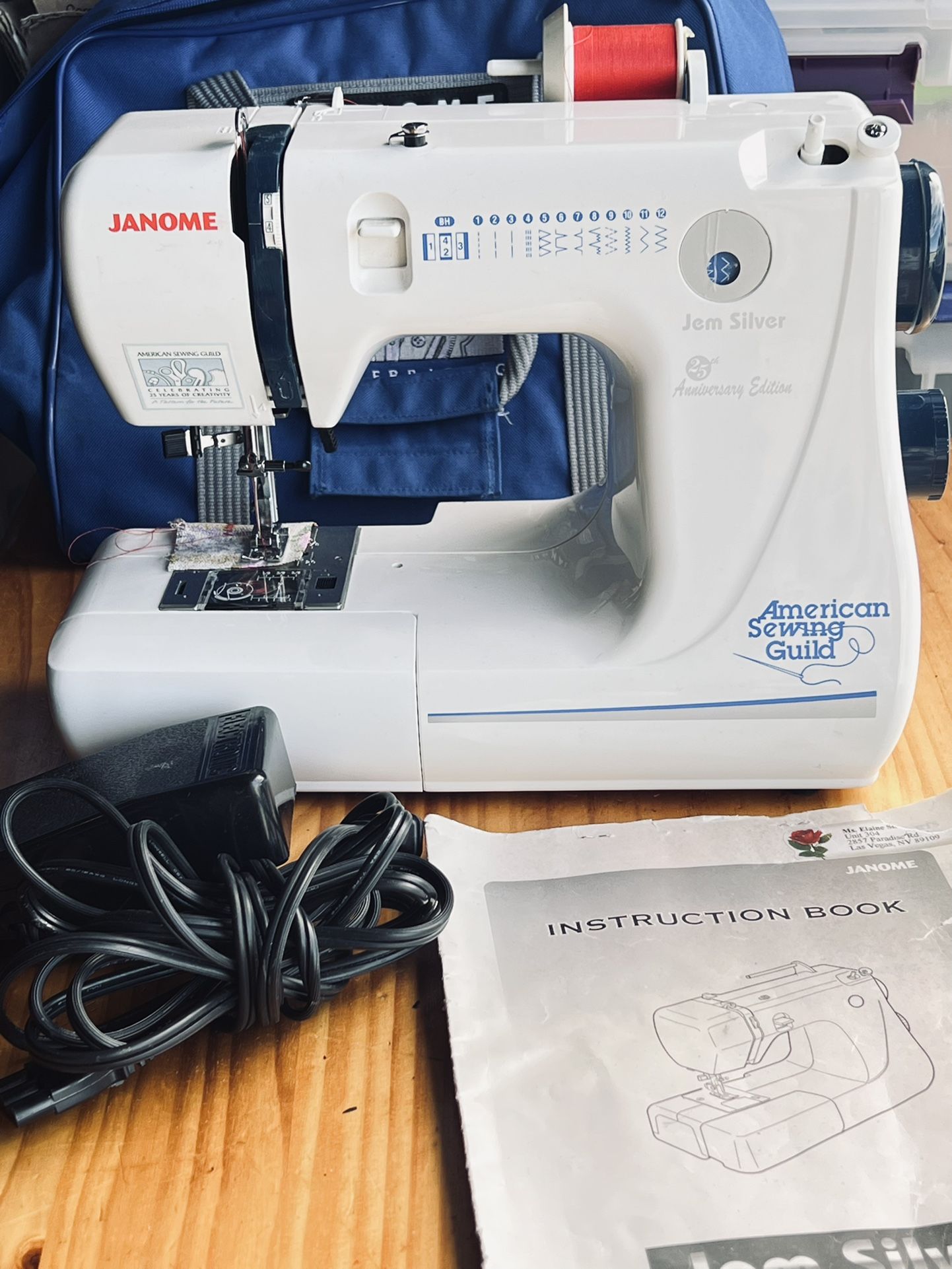Janome Jem Silver Sewing Machine 25th Anniversary Ed. Model (contact info removed)0