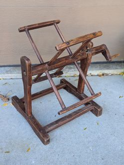 Antique Primitive Large Rustic CottageCore Wood Winder Yarn Spinning Wheel 