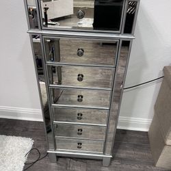 PIER 1 GLASS DRESSER/7 DRAWERS 