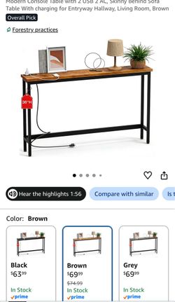Sofa Console Table with Outlet
