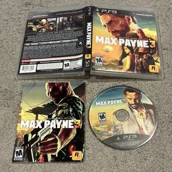 Max Payne 3 (Sony PlayStation 3 2012) PS3 Complete CIB w/ Manual Tested