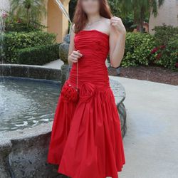 Red Night Beautiful Princess Prom Dress 