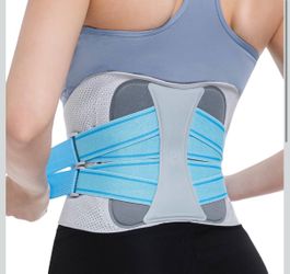 Back Brace for Lower Back Pain Relief, Adjustable Lumbar Support Belt with Steel Plates, Dual Compression, Breathable 3D Knit Fabric, Slim Waist Desig