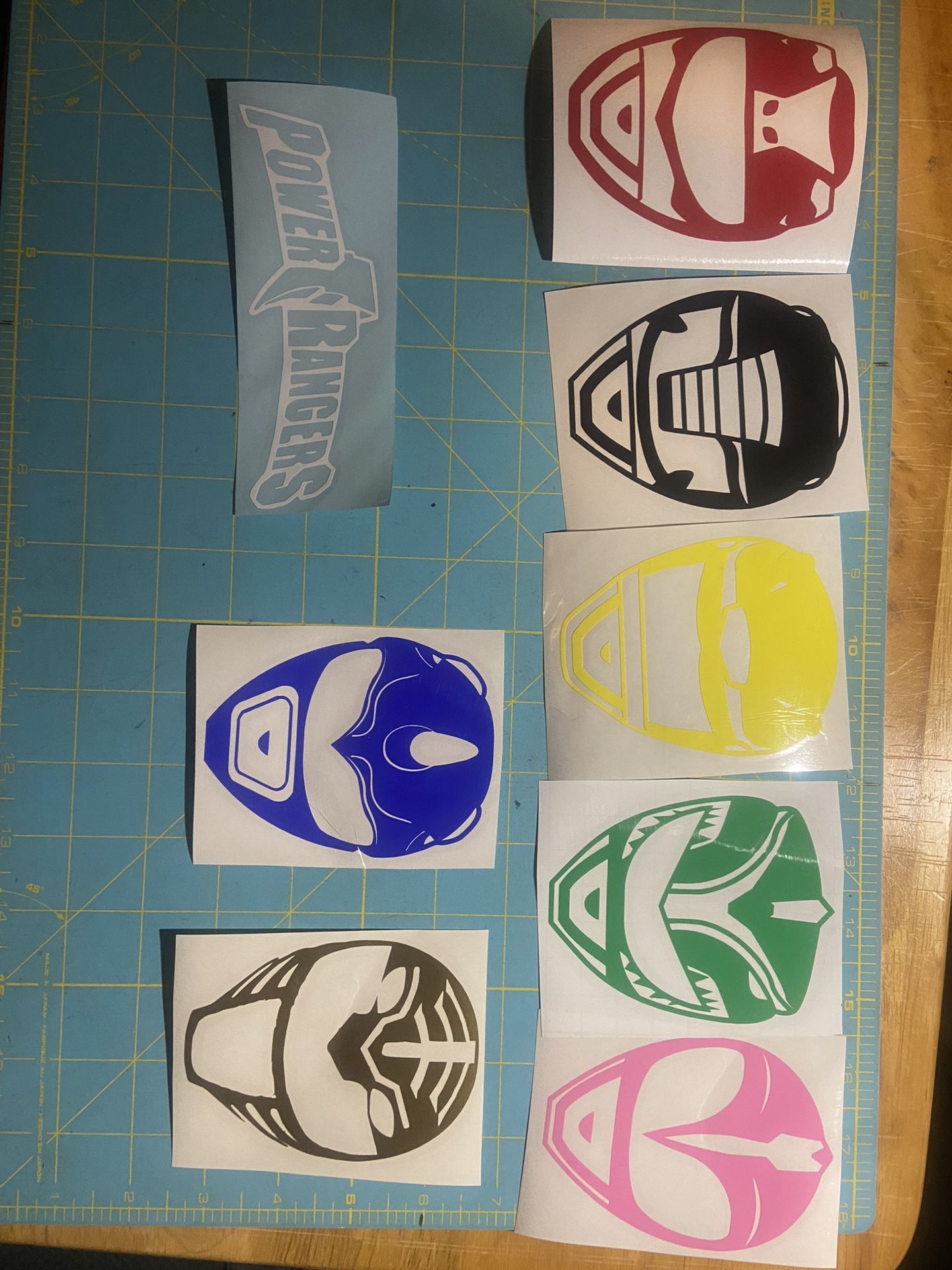 4 inch power ranger decals / stickers 