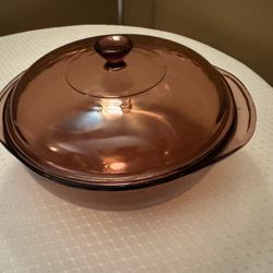 Vintage mid century  / Cranberry Pyrex & Lid