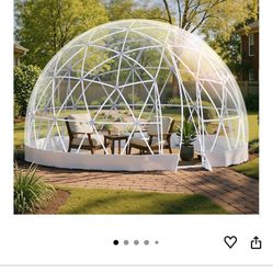 Specraft 15 FT Garden Dome Tent, PVC Transparent Cover, Quick Connect Plug Installation, Waterproof Outdoor Dome for Winter, 11-15 Person Bubble Tent 