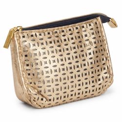 Metallic Gold Cutout Mini Purse / Clutch – Zip Closure
