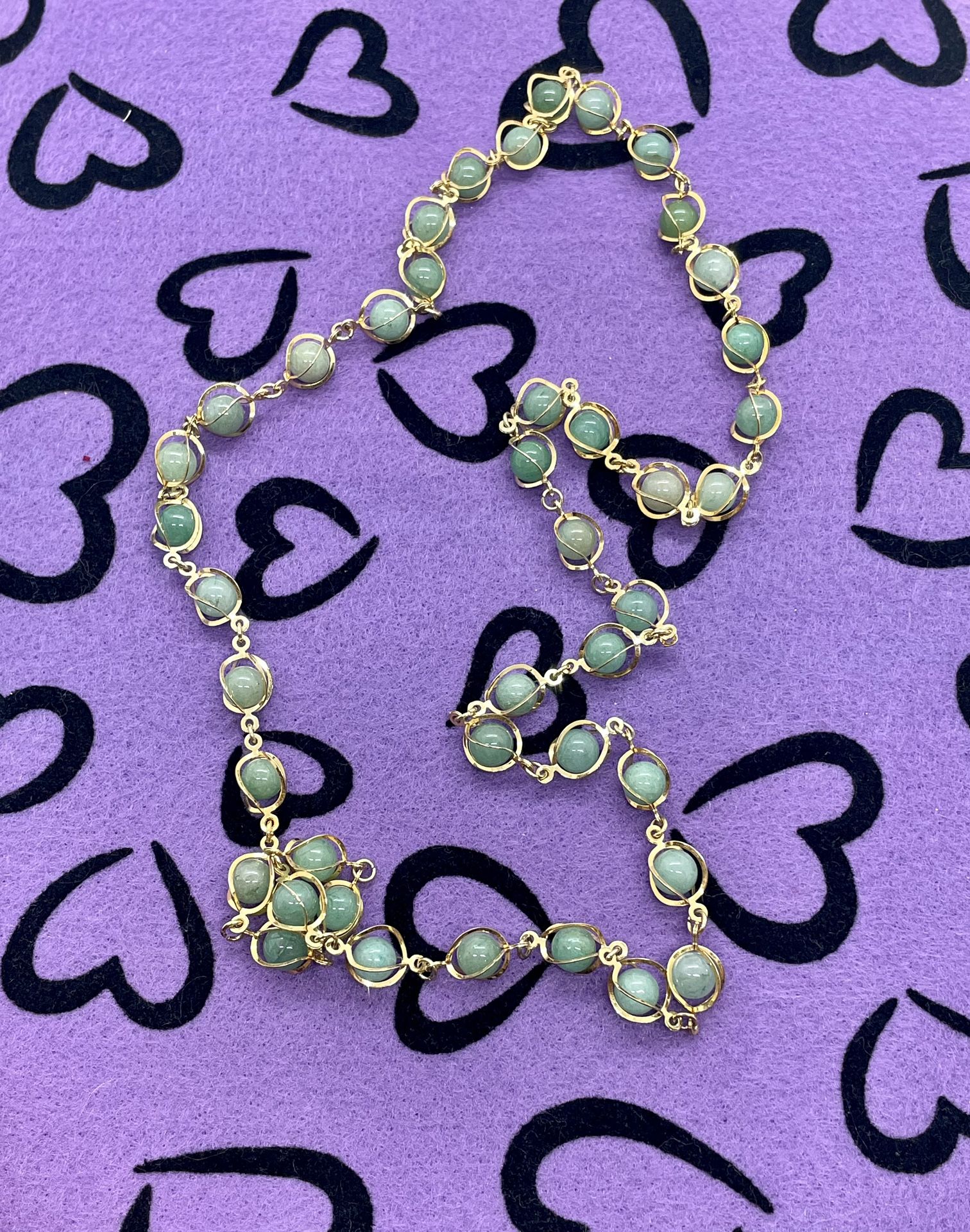 Vintage Green Stone Necklace 