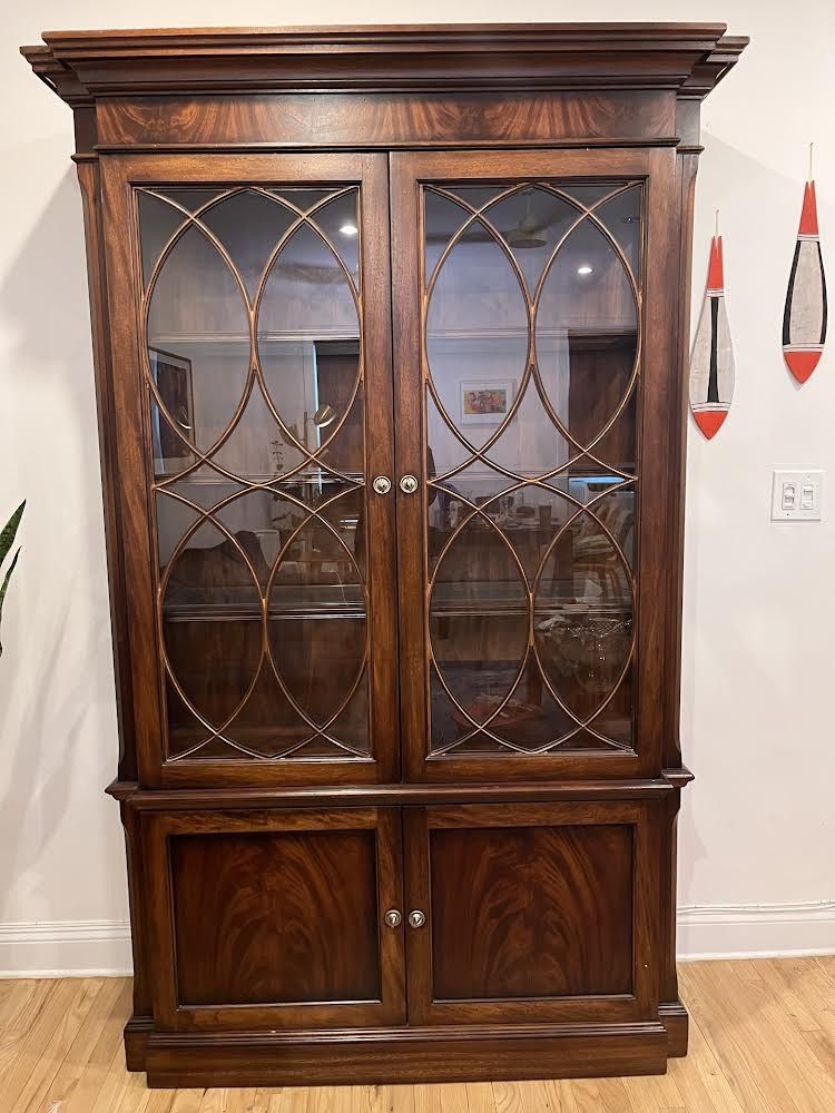 Wood China Cabinet By Ethan Allen Furniture 