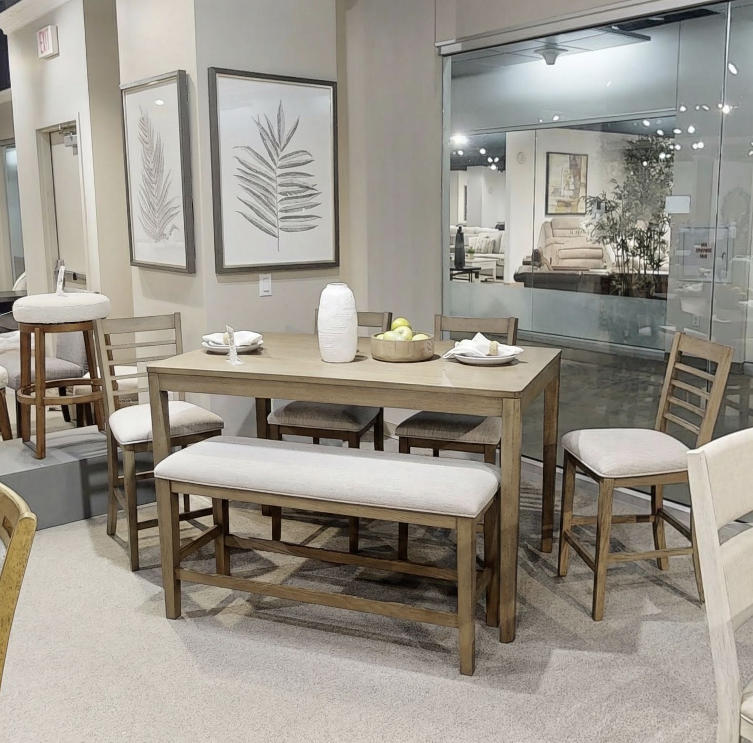 Dining Set Table With 4 Chairs & Bench