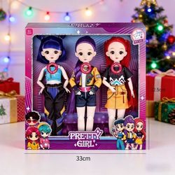 3 Pcs Set K-Pop Demon Hunter Cosplay Doll With Music Light 