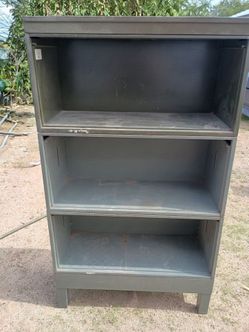 Vintage Military-Contract Steel Stacking Barrister Bookcase/Modular Storage Cabinet