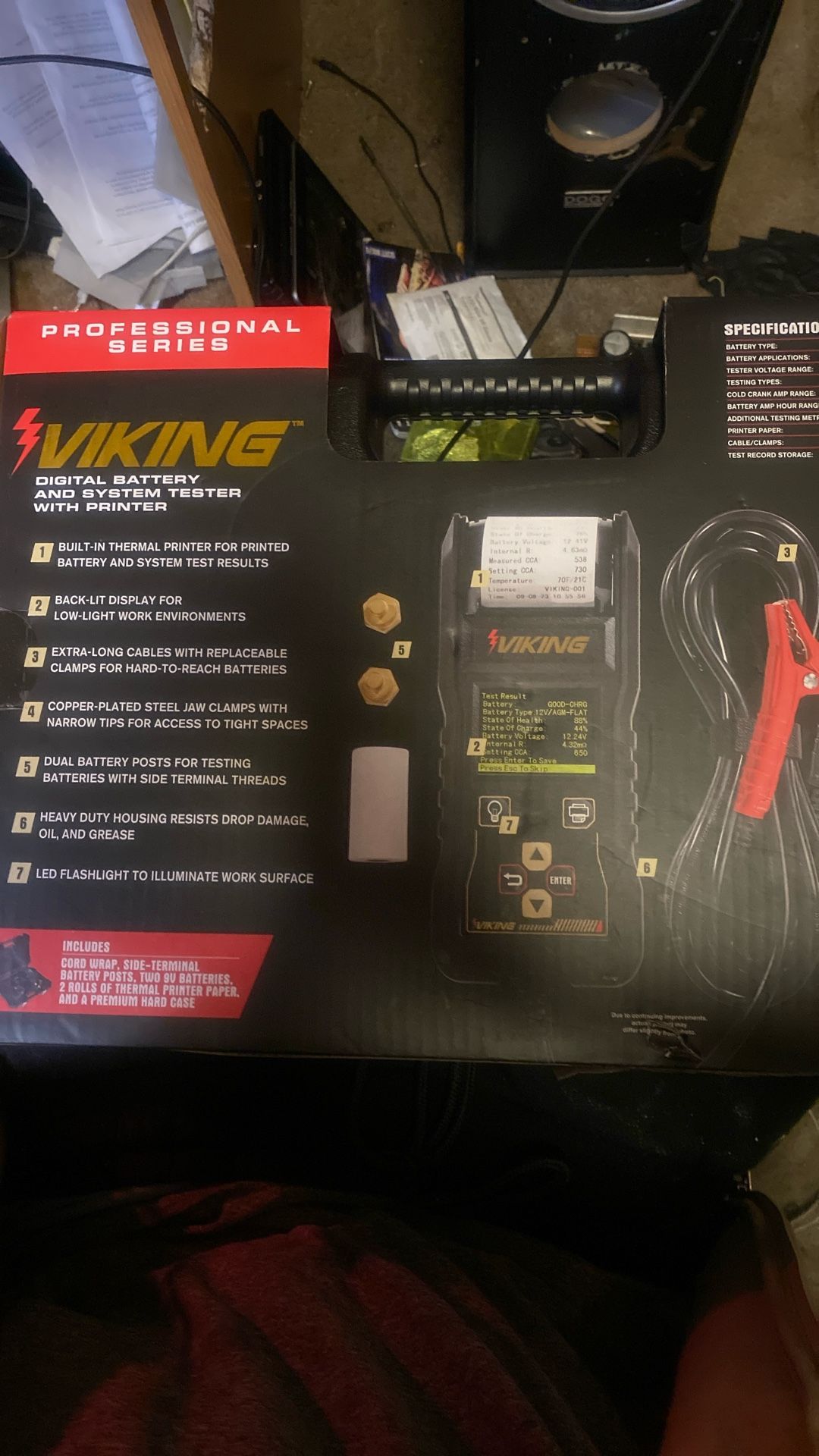 Viking Digital Battery And Systems Tester With Printer Half Price Brand New