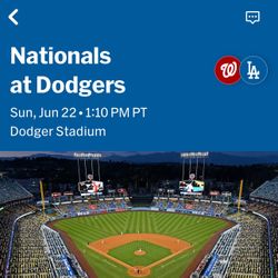 2 Dodger Tickets June 22nd Vs Nationals 