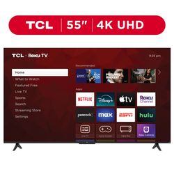 TCL 55" CLASS 4-SERIES 4K UHD HDR ROKU SMART TV