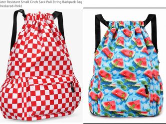 Drawstring Backpack with Outside Zipper Pocket, Oxford Drawstring Bags for Sports, Work