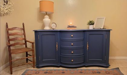 Navy Blue Bowfront Buffet / Sideboard – $275 OBO
