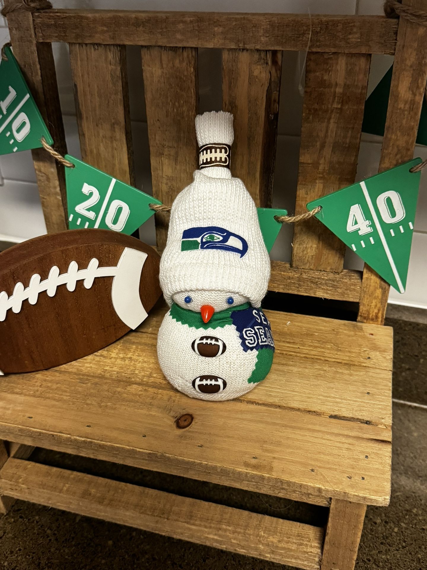 New Handmade Throwback Seattle Seahawks Snowman