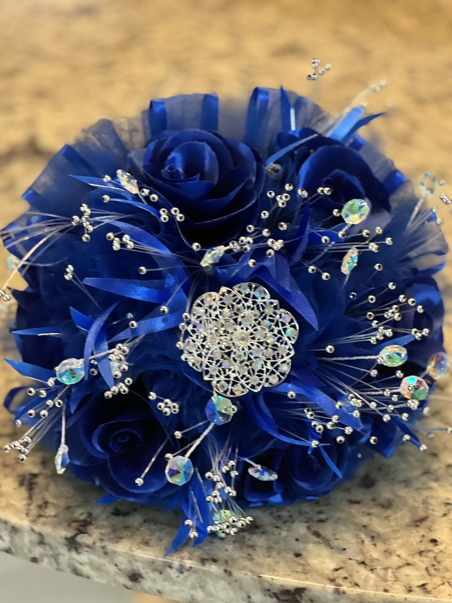 Royal Blue Quince bouquet