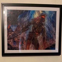 Master chief from halo video games custom art piece