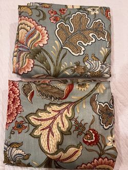 2 - Pier 1 Meadow Floral Lined Curtain Panels