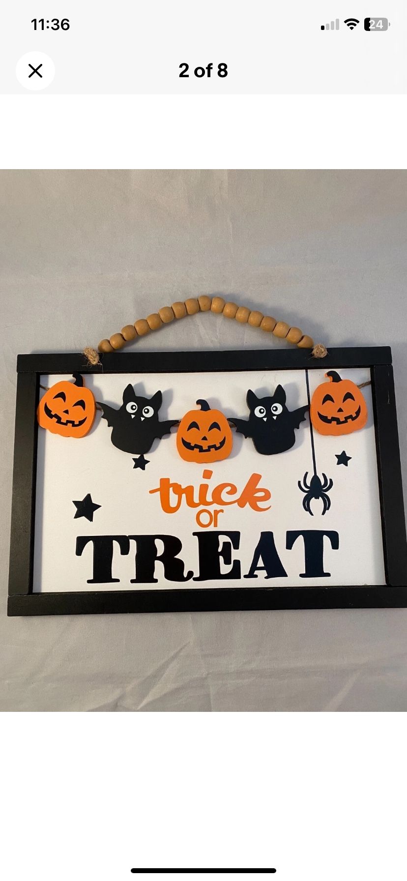 Trick-Or-Treat Halloween Sign Wood Halloween decoration