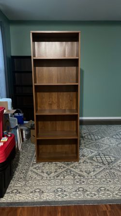 Light brown wood bookcase