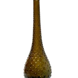 MCM Vintage Empoli Genie Bottle SMOKE Glass HOBNAIL Bubble DECANTER Only No Stopper RARE color 15”
