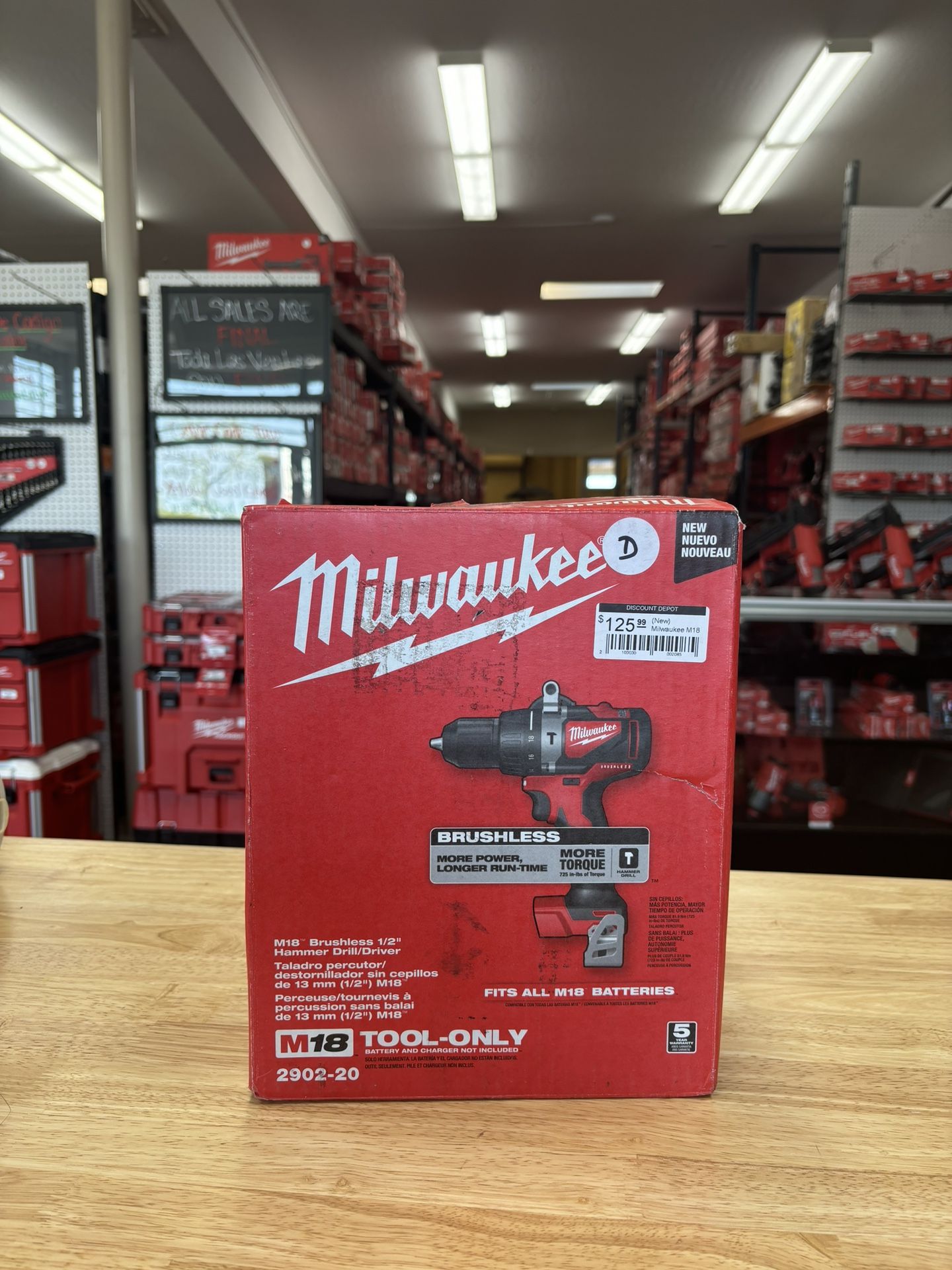 Milwaukee M18 18V Lithium-Ion Brushless Cordless 1/2 in. Compact Hammer Drill Tool Only