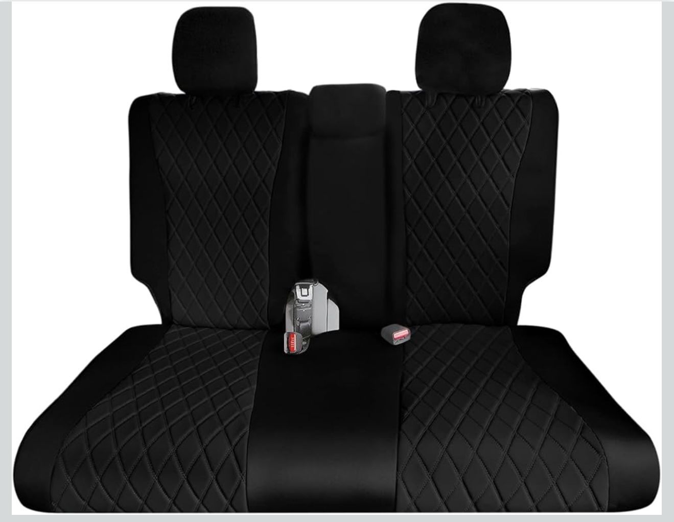 Fh Group Custom Fit Car Seat Covers Specifically Made For 2016-2022 Honda Pilot, 3rd Row Set Black Ultraflex Neoprene, Waterproof Car Seat Cover, Hond