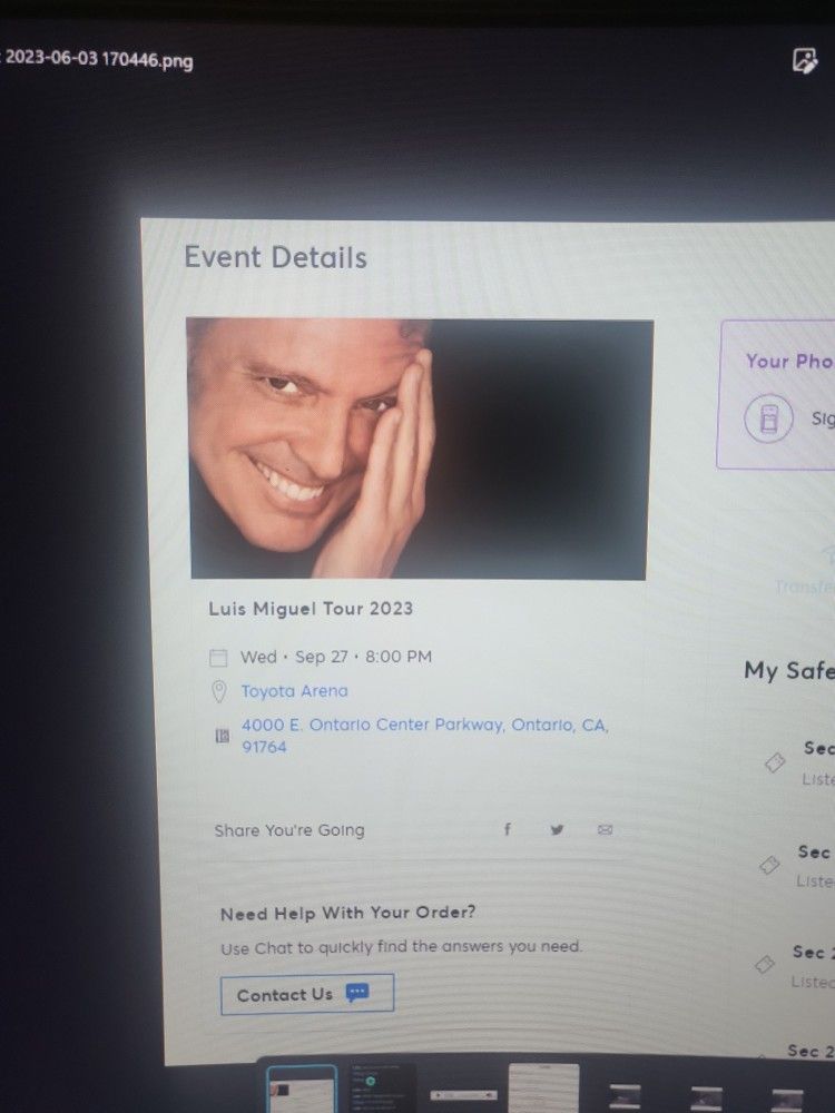 Luis Miguel Toyota Center Concert Tickets 