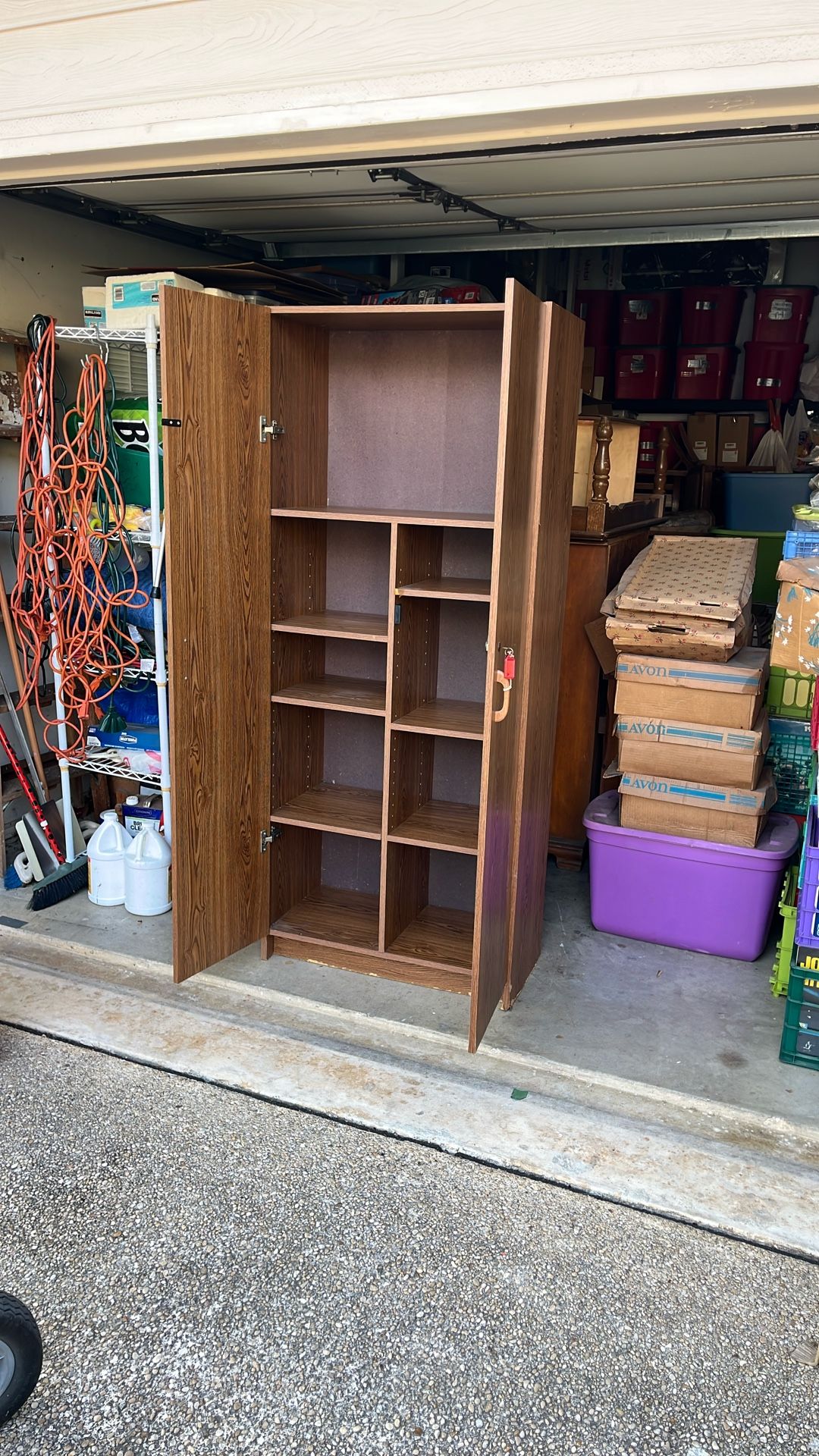 Storage Cabinet Lockable With Adjustable Shelves