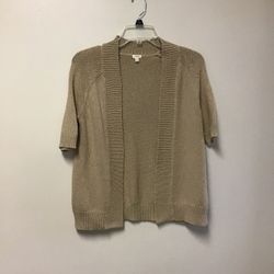 Women’s J. CREW 100% cotton tan open cardigan sweater… Size-XS