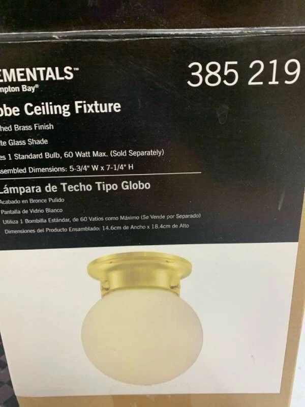 Hampton Bay Brass Flush My Globe Ceiling Light
