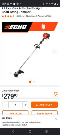 Echo 2122cc 17-in 400 speed stroke weed eater