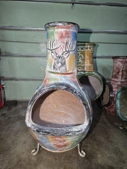 Tricolor Deer Head Chimenea